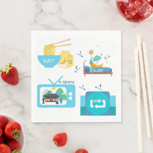 Eat Sleep K-Drama & Repeat Napkin