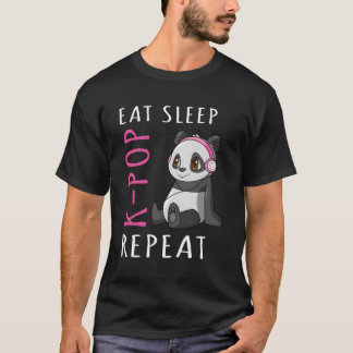 Eat Sleep K-Pop Repeat Panda T-Shirt