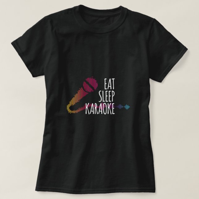 Eat Sleep Karaoke Microphone Music Singing Gift T-Shirt (Design Front)