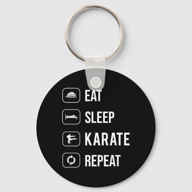 Eat Sleep Karate Repeat - sport - ninja - cool Keychain (Front)