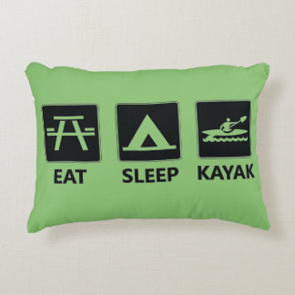 Eat Sleep Kayak Decorative Pillow