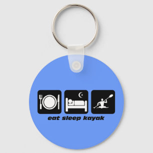 eat sleep kayak keychain