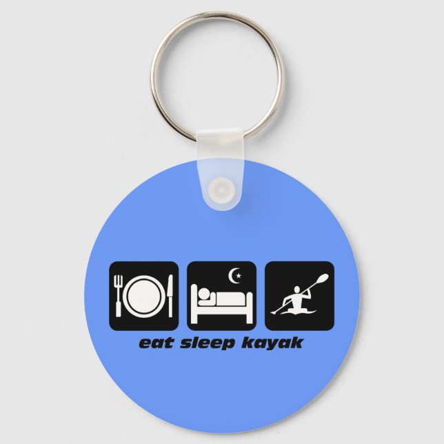 eat sleep kayak keychain (Front)