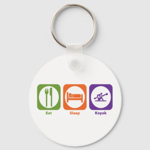 Eat Sleep Kayak Keychain