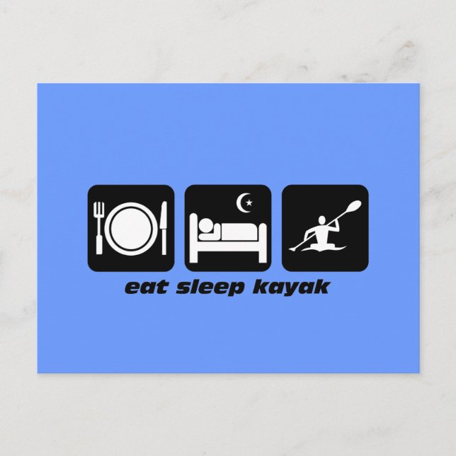 eat sleep kayak postcard (Front)