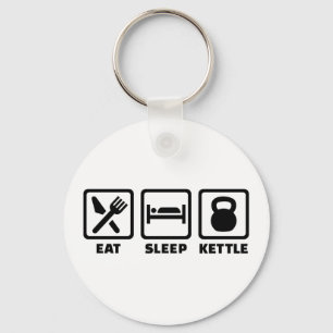 Eat sleep Kettlebell Keychain