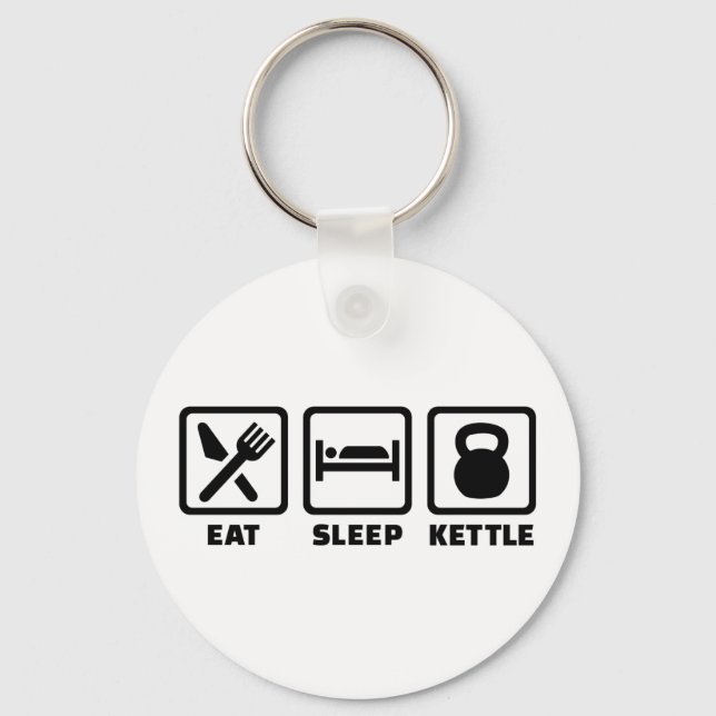 Eat sleep Kettlebell Keychain (Front)