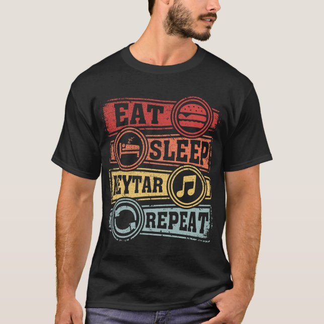 Eat Sleep Keytar Repeat T-Shirt (Front)