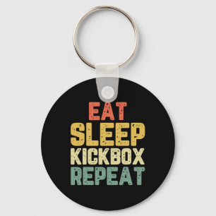 Eat Sleep Kickbox Repeat Kickboxing Kick Boxing Vi Keychain