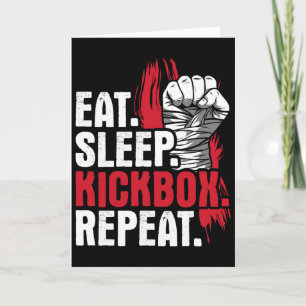 Eat Sleep Kickbox Repeat - Kickboxing Martial Arts Card