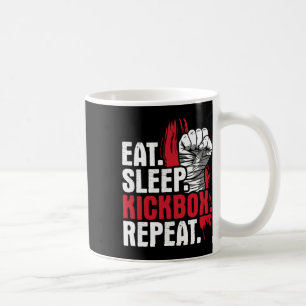 Eat Sleep Kickbox Repeat - Kickboxing Martial Arts Coffee Mug