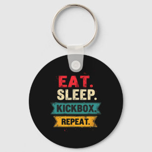 Eat Sleep Kickbox Repeat Kickboxing Mma Boxer Keychain