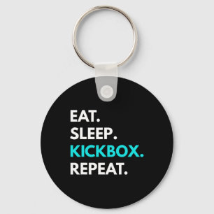 Eat Sleep Kickbox Repeat - Kickboxing Tees Keychain