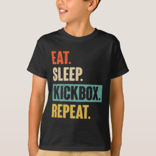 Eat Sleep Kickbox Repeat Retro Kickboxing Boxing G T-Shirt