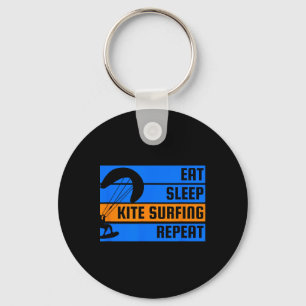 Eat Sleep Kite Surfing Repeat Kite Surfer Keychain