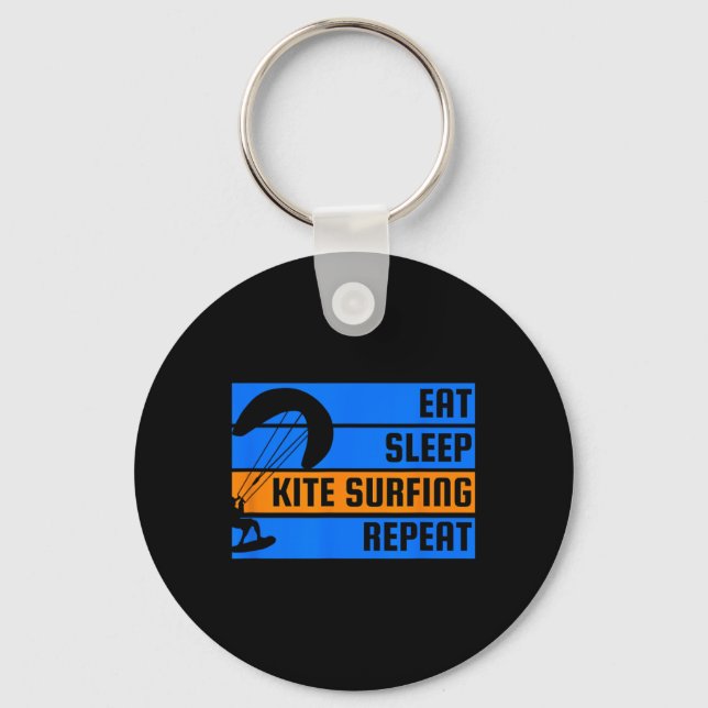Eat Sleep Kite Surfing Repeat Kite Surfer  Keychain (Front)