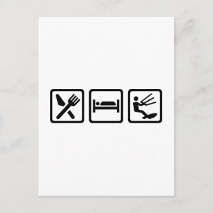 Eat sleep Kitesurfing Postcard