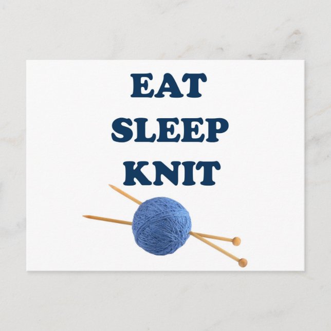 Eat Sleep Knit Postcard (Front)