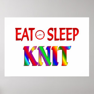 Eat Sleep Knit Poster