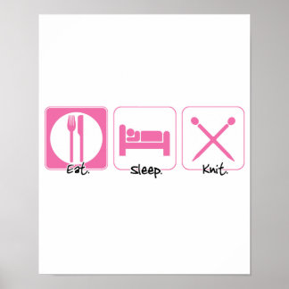 eat sleep knit poster