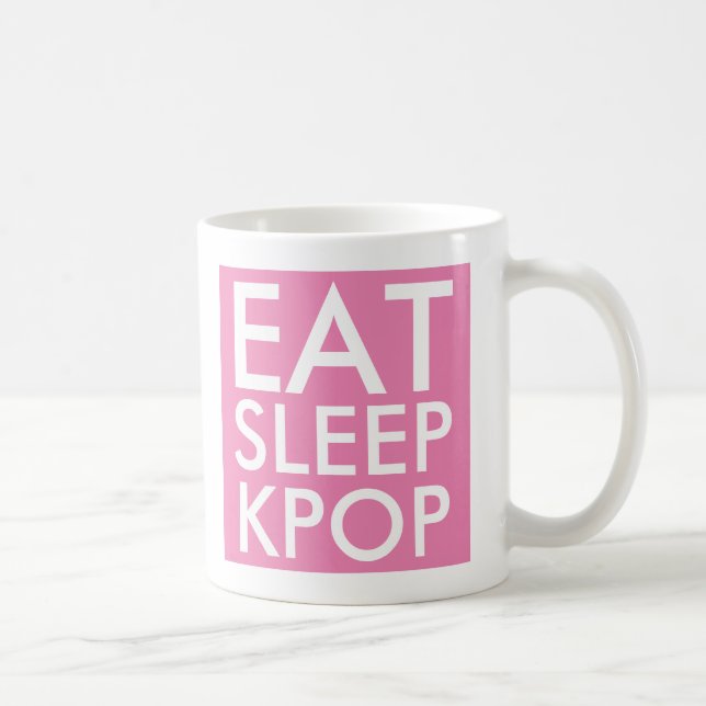 Eat Sleep Kpop | Music Fan Gift pink and white Coffee Mug (Right)