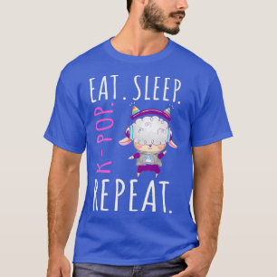 Eat Sleep KPop Repeat Cute Sheep Listening Music T-Shirt