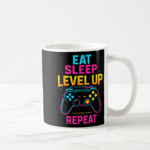 Eat Sleep Level Up Repeat Gamer Funny Video Game G Coffee Mug