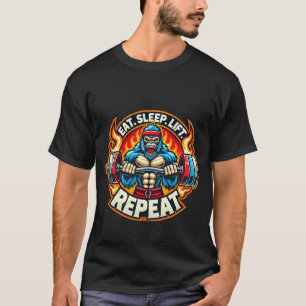 Eat Sleep Lift Repeat – Gym Motivation T-Shirt