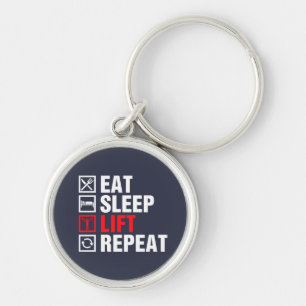 Eat Sleep Lift Repeat Keychain