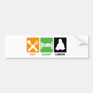 EAT SLEEP LINUX BUMPER STICKER