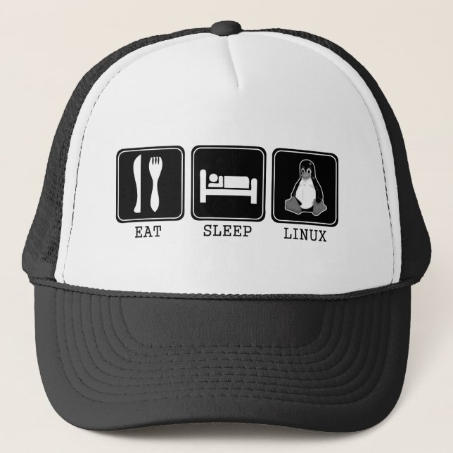 Eat. Sleep. Linux. Trucker Hat (Front)