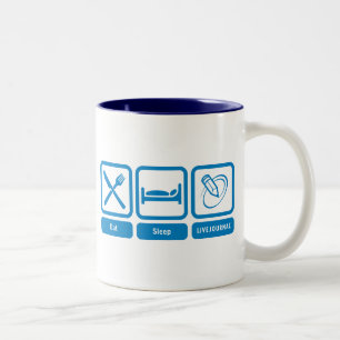Eat, Sleep, LiveJournal Two-Tone Coffee Mug