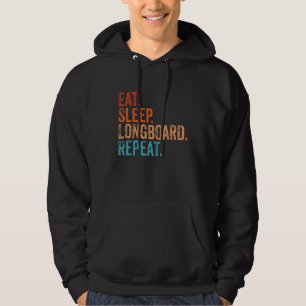 Eat Sleep Longboard Repeat Funny Vintage Longboard Hoodie