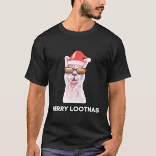 Eat Sleep Loot Repeat Merry Lootmas Llama Alpaca T-Shirt