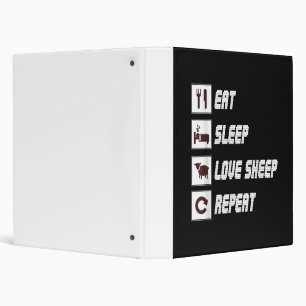 Eat sleep love sheep repeat Funny Quotes Gift Binder