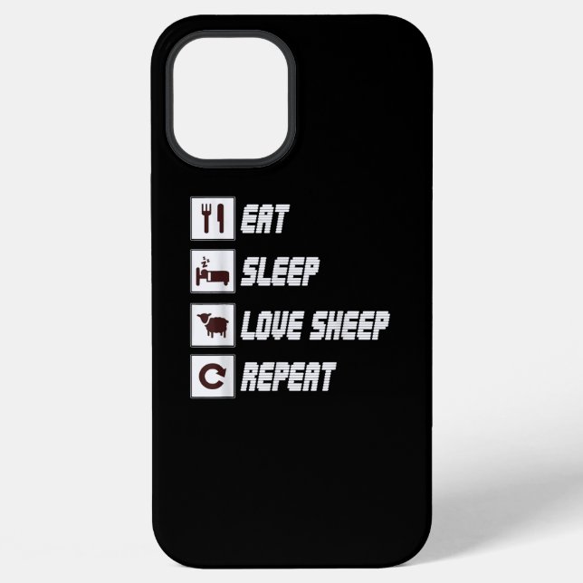 Eat sleep love sheep repeat | Funny Quotes Gift iPhone Case (Back)