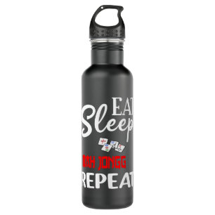 Eat Sleep Mah Jongg Repeat Fun Jokers Tile Game 710 Ml Water Bottle