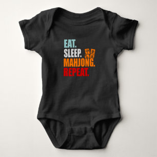 Eat. Sleep. Mahjong. Repeat Baby Bodysuit