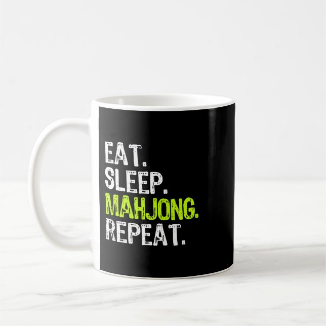 Eat Sleep Mahjong Repeat Player Funny Coffee Mug (Left)