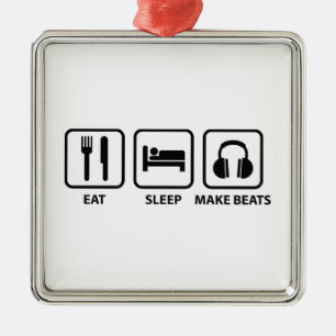 Eat Sleep Make Beats Metal Ornament
