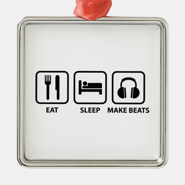 Eat Sleep Make Beats Metal Ornament (Front)