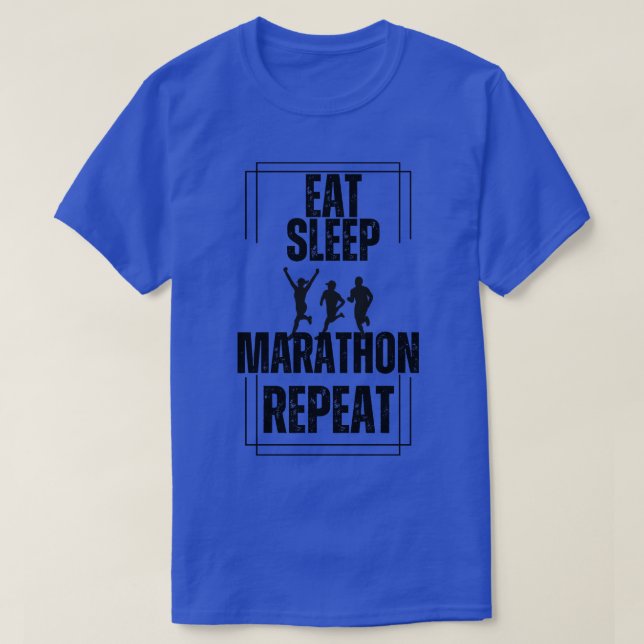 Eat Sleep Marathon Repeat T-Shirt (Design Front)
