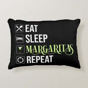 Eat Sleep Margaritas Repeat Accent Pillow