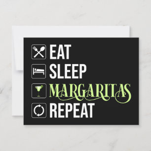 Eat Sleep Margaritas Repeat Postcard