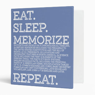 Eat Sleep Memorize Repeat Memory Master Binder