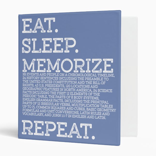 Eat Sleep Memorize Repeat Memory Master Binder (Front/Inside)