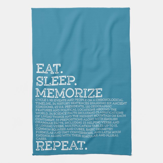 Eat Sleep Memorize Repeat Memory Master Cycle 1 Kitchen Towel (Vertical)