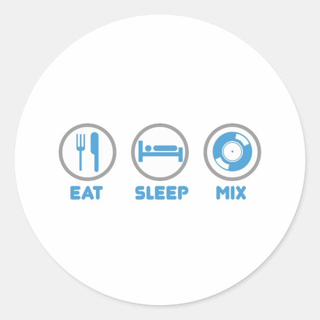 Eat, Sleep, Mix Again - DJ Disc Jockey Music Deck Classic Round Sticker (Front)