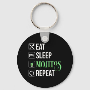 Eat Sleep Mojitos Repeat Keychain