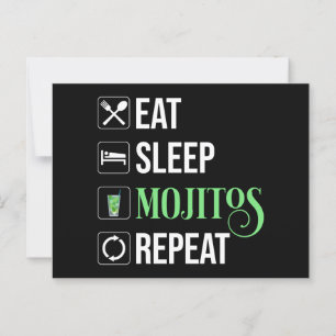 Eat Sleep Mojitos Repeat Postcard